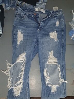 Hollister Distressed Light Blue Boyfriend Jeans